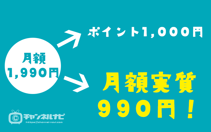 u-nextの料金にはポイントが1000分入っている